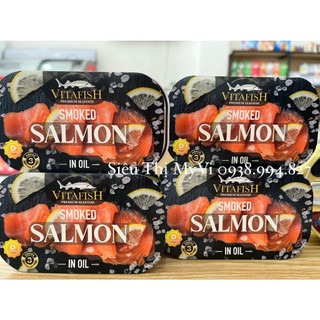 Cá hồi/cá trích/fillet cá trích hun khói ngâm dầu đóng hộp hiệu vitafish loại premium 120g