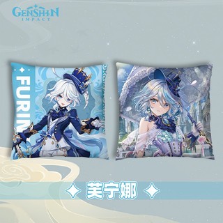 Gối ôm vuông tựa lưng Genshin Impact 40x40cm in 2 mặt Kazuha Xiao Zhongli Ganyu Paimon Yae Raiden shogun Ayaka Paimon