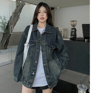 Áo khoác jean màu xanh wash rêu , áo khoác denim unisex MYRA.TEEN AokhoacjeanM48 P6/K2