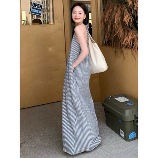 Váy Maxi Kẻ Sọc Hở Lưng