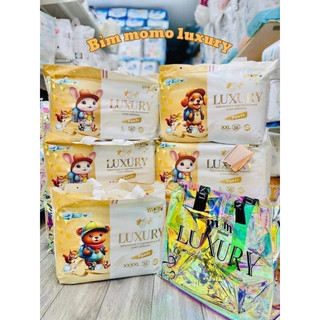 ( TẶNG máy đánh trứng cầm tay hoặc đồ chơi) Combo 2 bich bỉm MOMO LUXURY