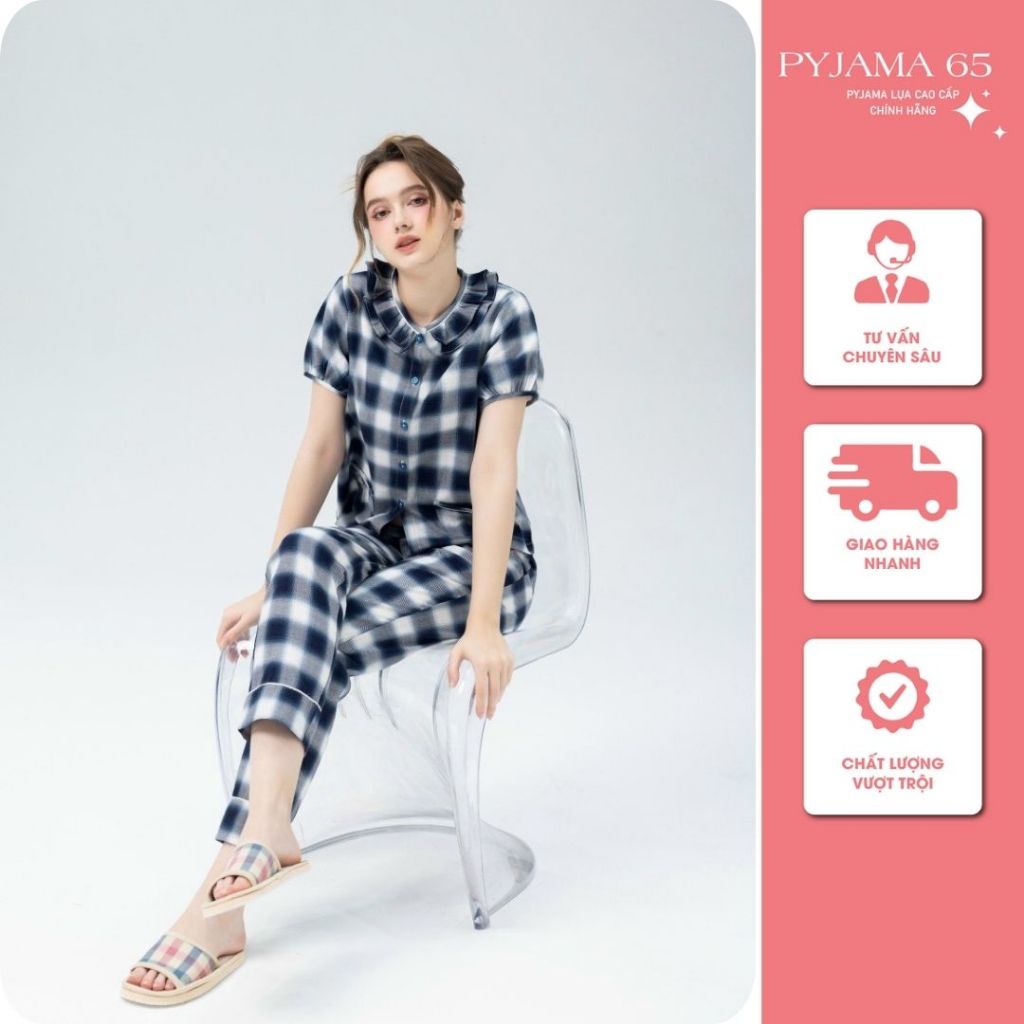 Bộ mặc nhà pijama hè nữ IK siêu đẹp, chất thô cao cấp mềm thoáng mát, họa tiết chữ kiểu dáng áo cộc 