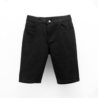 Quần short đùi jean nam đen trơn co giãn,quần lững nam đen trơn chất bò không bay màu SJN225