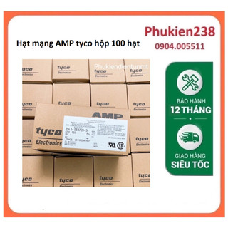 Hạt mạng amp rj45 hộp 100 hạt - hạt mạng amp tyco chân đồng
