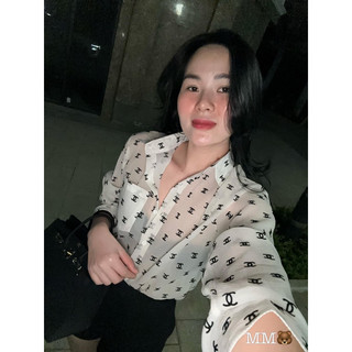 Áo sơ mi tơ chan leo bùi lan anh l1
