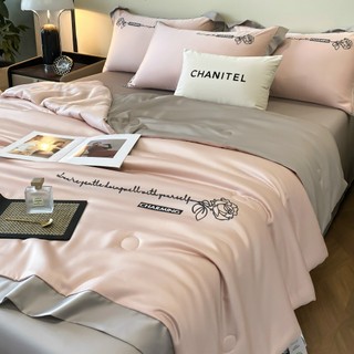 Bộ Chăn Ga Gối Cotton Lụa Chần Bông Hồng Xám Cực Đẹp 1Mx2M,1M2x2M,1M4x2M,1M6x2M,1M8x2M