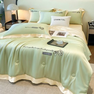 [Chọn mẫu] Bộ Grap Giường Drap Nệm Cotton Lụa Cực Mịn Chần Bông Xanh Lá Phối Màu Cực Đẹp M2*2M, M4*2M, M6*2M, M8