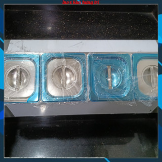 Combo 1 kệ và 4 bộ khay inox đựng gia vị