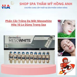 Hộp phấn cấy trắng da mặt mesowhite - cấy phấn nano chăm sóc da - hộp 10 lọ