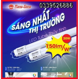 Bóng đèn LED Tuýp Rạng Đông T8 dài 1.2m 18W, thủy tinh bọc nhựa, Chipled Samsung, 2 năm bảo hành