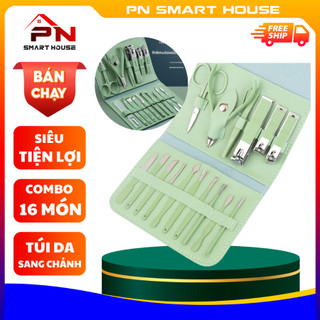  Bộ Bấm Móng Tay 16 Món Dụng Cụ Làm Đẹp Làm Nail Tại Nhà Có Vỏ Bọc Bằng Da Bộ làm móng tại nhà 