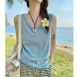  Áo sát nách áo hai dây nữ chất thun giấy cotton xược JULY- áo ba lỗ nữ phong cách Hàn Quốc Áo thun cổ tim 