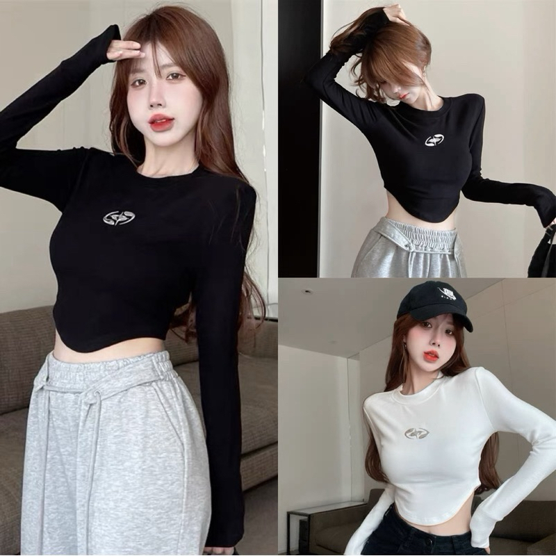 ÁO THUN CROPTOP TAY DÀI VẠT BẦU BOONG STORE HYA12 GB