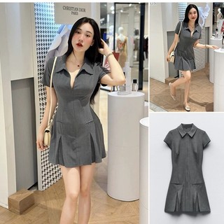 Đầm Zara Đầm mini váy mini polo xếp ly Zara xuất V098