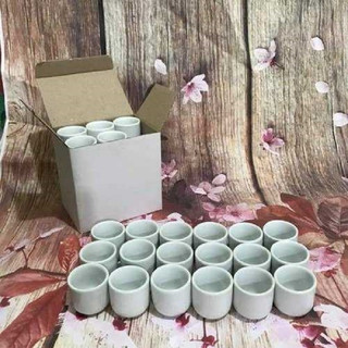 Set 20 chén uống rượu men trắng Bát Tràng giá sỉ