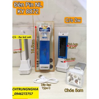 ĐÈN PIN LED KY 8872 3 CHẾ ĐỘ SÁNG TÍCH HỢP SẠC NĂNG LƯỢNG MẶT TRỜI - USB TYPE C - LED COB