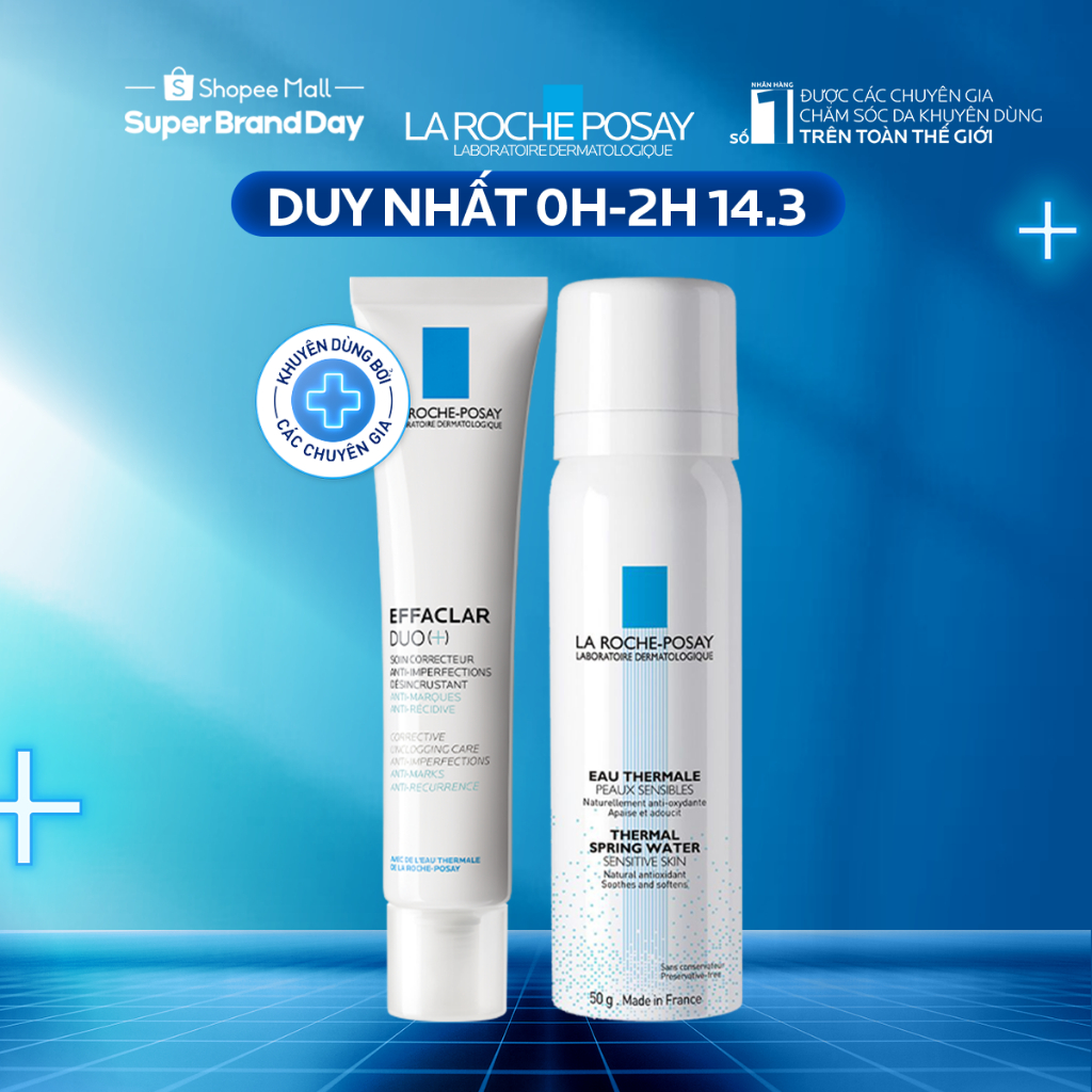 Bộ kem dưỡng giảm mụn, ngừa thâm La Roche Posay Effaclar Duo(+)