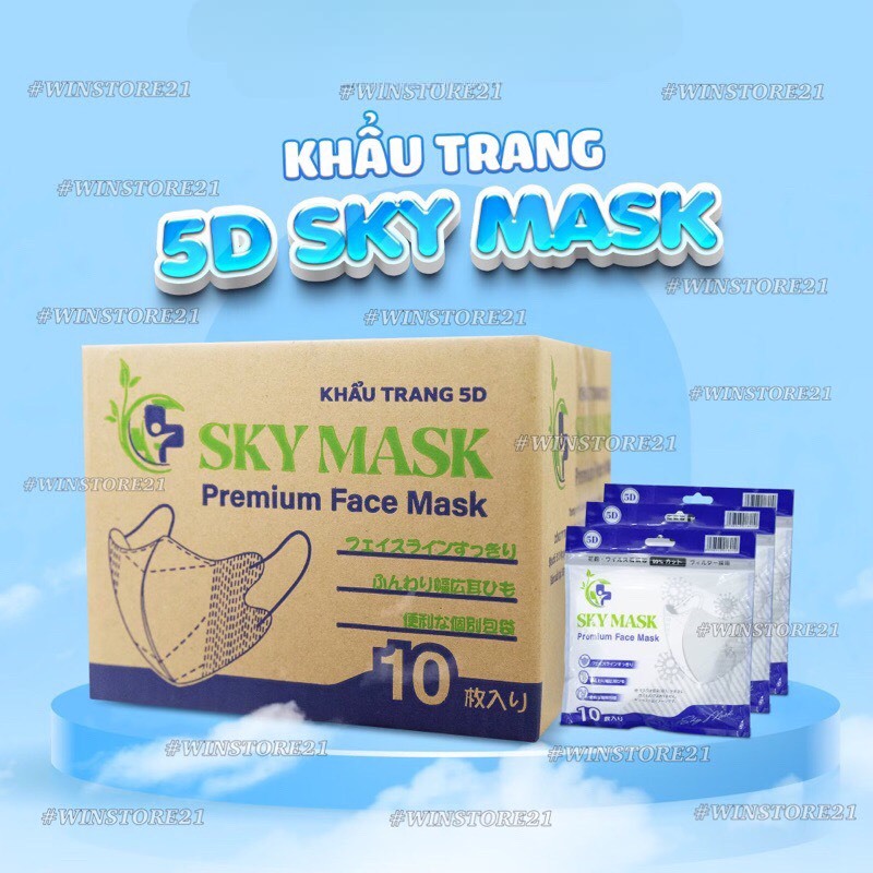 &lt; 5D S K Y &gt; Thùng 100 Khẩu Trang 5D Sky Mask 3 Lớp