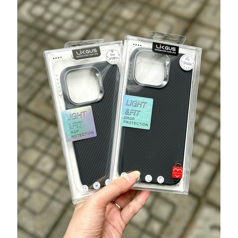 Ốp likgus lưng carbon vành cam thép iphone 16 pro max/ ip15 pro max