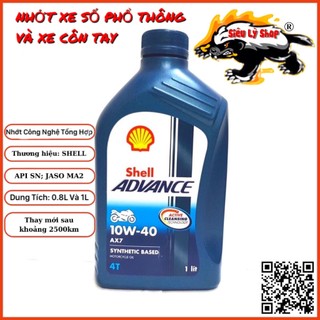 Nhớt xe số shell advance ax7 0.8l - 1l