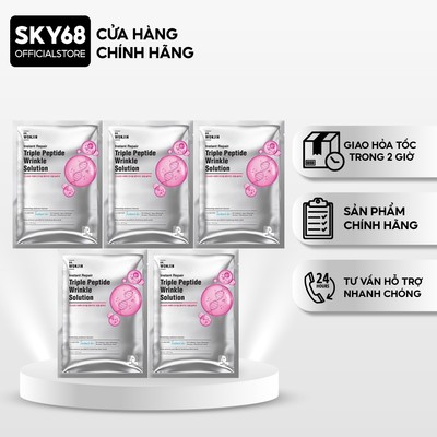 Combo 5 Mặt Nạ Tăng Sinh Collagen Dr.Wonjin Instant Repair Triple Peptide Wrinkle Solution 30ml x5 - TRIPLE PEPTIDE