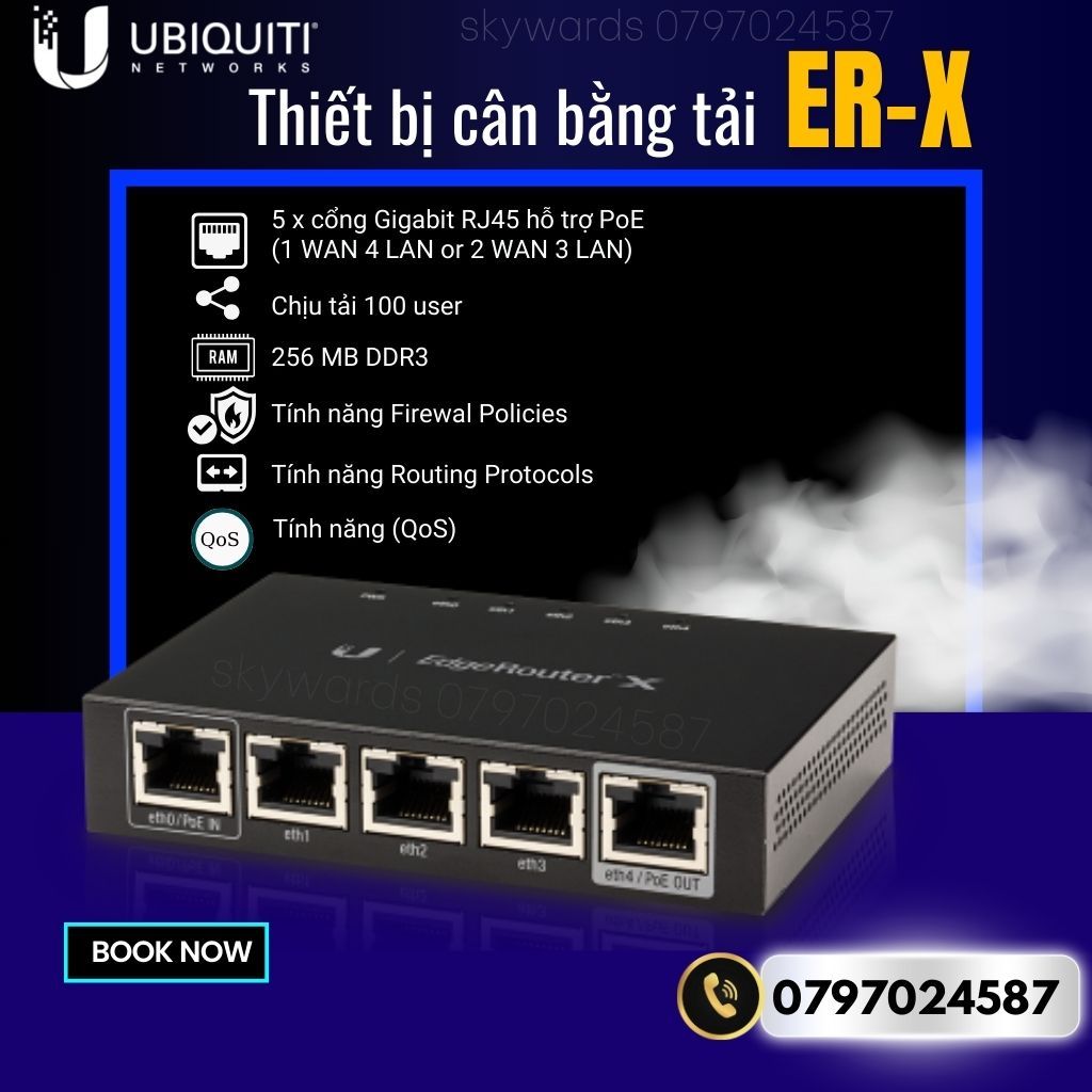 Thiết bị cân bằng tải Router Ubiquiti EdgeRouter X _ ER-X