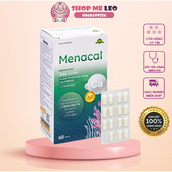 Menacal - Canxi hữu cơ, tự nhiên từ tảo biển cho bà bầu (hộp 60 viên)
