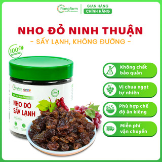 Nho Khô Không Đường Rangfarm 220g , Nho Sấy Khô Ninh Thuận Loại 1 Chua Ngọt Tự Nhiên Phù Hợp Cả Mẹ Bầu, Ăn Kiêng