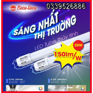 [CHÍNH HÃNG] Bóng Đèn LED Tuýp 20W Thủy tinh Rạng Đông, Dài 1,2m- Bảo Hành 2 Năm