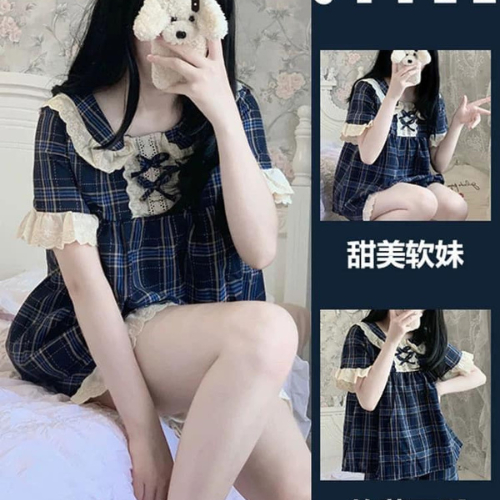 Bộ ngủ nữ bộ mặc nhà ngắn tay chất cotton siêu xinh cho chị em diện nhà FIJITO hcom1707 | BigBuy360 - bigbuy360.vn