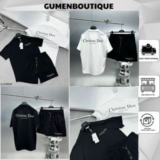  Bộ Quần Áo Nam CD In Chữ Hai Mặt Mix Họa Tiết Cắt Chuẩn Chỉnh - Bộ Cộc Nam CD In Logo Hai Màu Đen Trắng Hot Hit