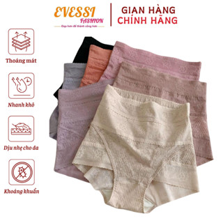 Quần Chip, quần lót cotton phối ren cạp cao nịt bụng  Victoria Secret  freesize # Trên Rốn