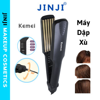 Máy dập xù tóc Kemei bản to làm tóc chính hãng nóng siêu tốc điều chỉnh nhiều mức độ kèm hộp JINJI