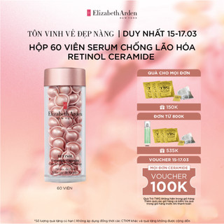Hộp 60 viên nang tinh chất chống lão hóa Elizabeth Arden Retinol Ceramide Capsules Line Erasing Night Serum