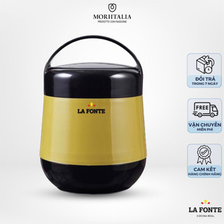 Hộp cơm giữ nhiệt La Fonte màu vàng đen 1L tiện lợi cao cấp Moriitalia 3000143