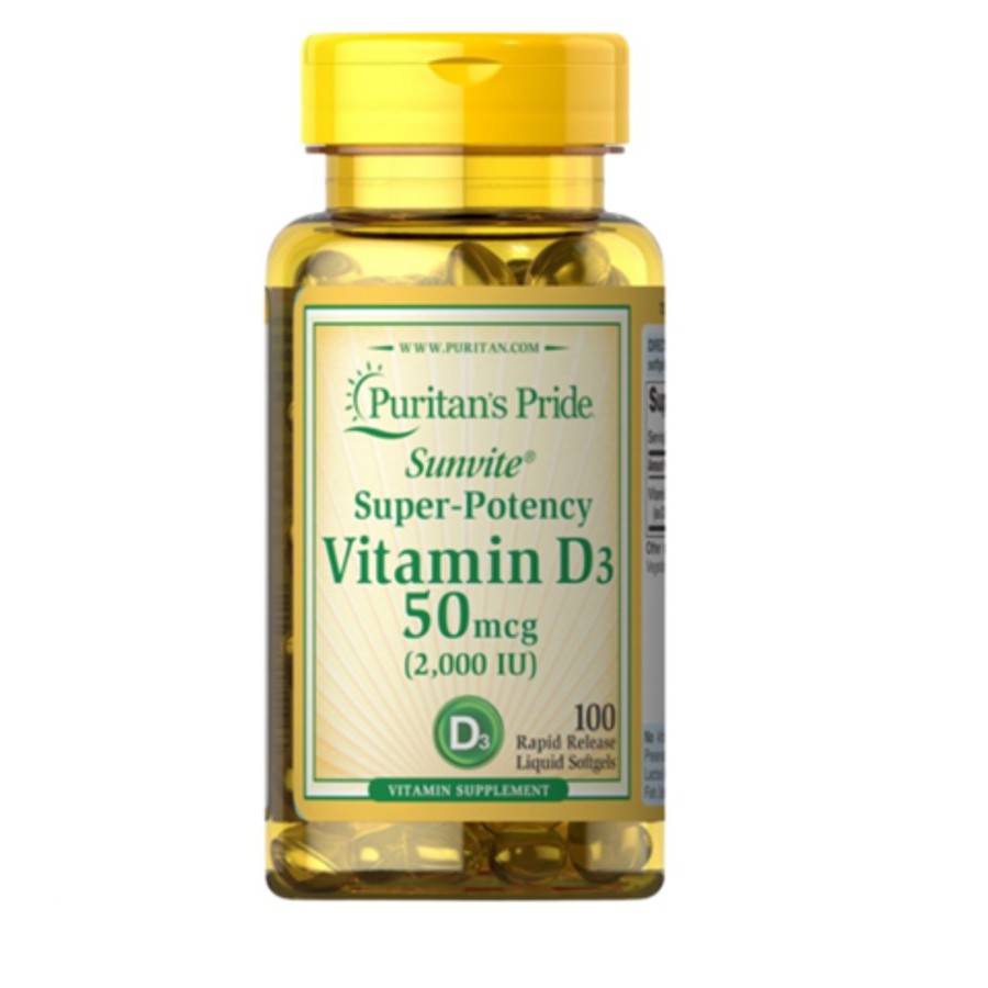 Puritan’s Pride Vitamin D3 50mcg (2000 IU) 100 Softgels