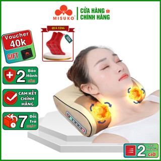 Gối massage cổ vai gáy hồng ngoại 20 bi MISUKO SA-G38 [ BẢO HÀNH 24 THÁNG ], 3 chế độ tích hợp 8 động tác massage