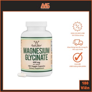 Mineral - double wood - magnesium glycinate - 400mg x 180 viên uống magie hỗ trợ xương khớp,giấc ngủ,giảm stress từ mỹ