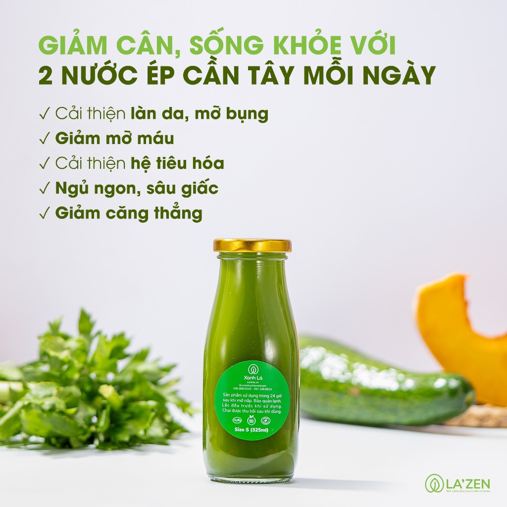 E-Voucher HN Liệu trình nước ép CẦN TÂY detox, giảm cân cấp tốc 5-10 ngày