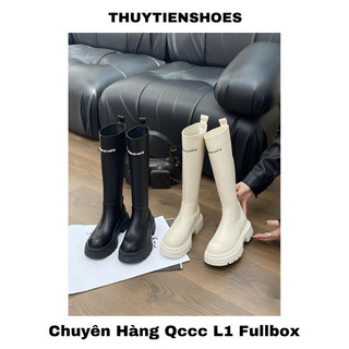Boots cổ cao bốt gối da lì trơn gót 5p hộp xanh qccc loại 1 Vỡ Hộp . TT-Shoes