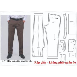 Rập giấy A0 mã B49 -quần tây nam (BẢN VẼ)