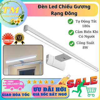 Đèn LED chiếu gương cảm biến Rạng Đông Model: G04.PIR 8W đèn tự động bật sáng khi phát hiện có người và tự tắt sau 180s
