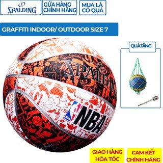 [Mã SKAMLTSM9 giảm 10% đơn 99K] Quả bóng rổ Spalding NBA Graffiti số 7 (73-722Z)- Tặng kim và túi lưới đựng bóng