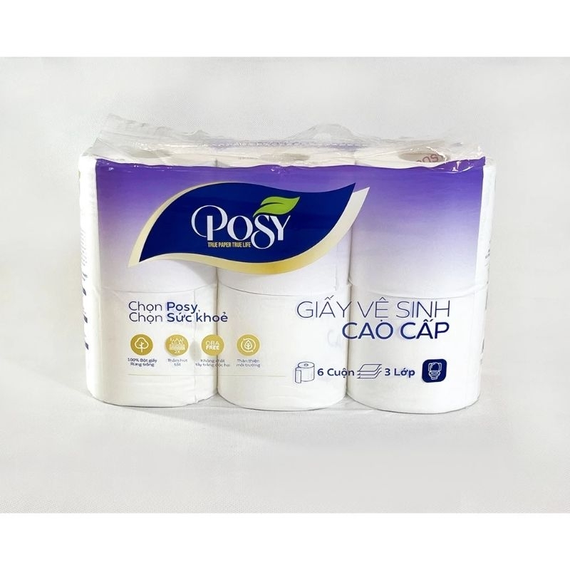 GIẤY VỆ SINH POSY CAO CẤP 6 CUỘN 3 LỚP