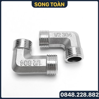 Co Ren Inox, Co Ren Ngoài Inox 304 Phi 21, Cút Ren Inox 304