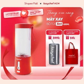 Máy xay sinh tố cầm tay không dây đa năng lazychef lc-01st 3i﻿n1 450ml - máy xay tích điện, xay đá bào, xay smoothii