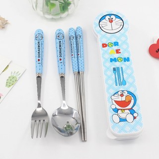 🌸set đũa muỗng nĩa cán sứ doremon doraemon