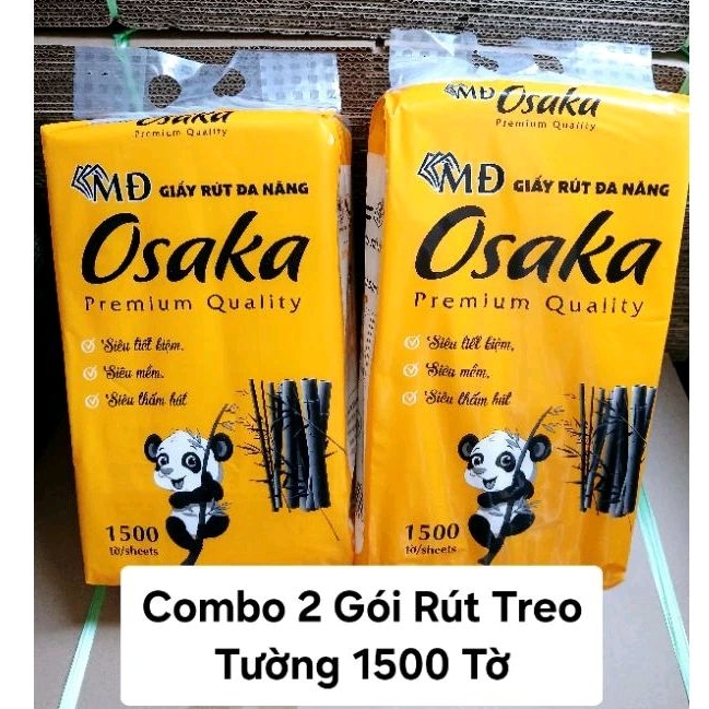 [ ComBo 2 Gói ] Giấy Rút Treo Tường Osaka 1500 Tờ 3 Lớp Thấm Hút Tốt