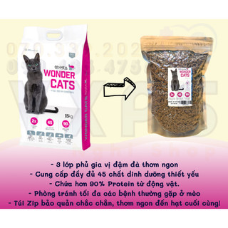 Thức ăn cho mèo Wonder Cat túi zip bạc 1kg