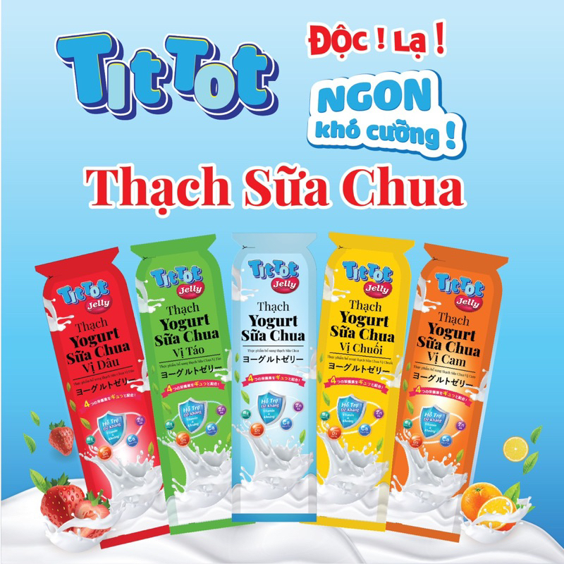 ( Combo 3 gói thạch) Thạch sữa chua trái cây Tittot